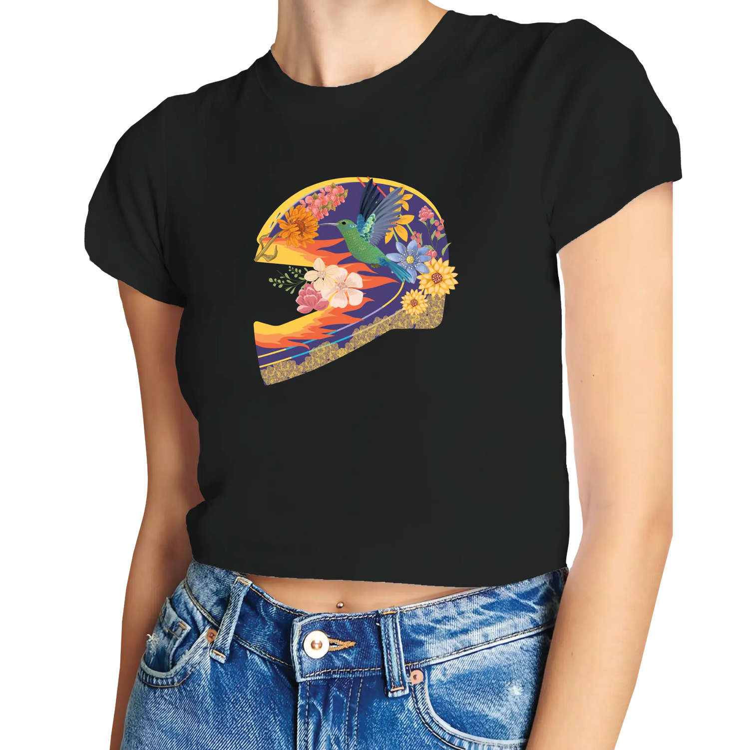 Flower Helmet Crop Top