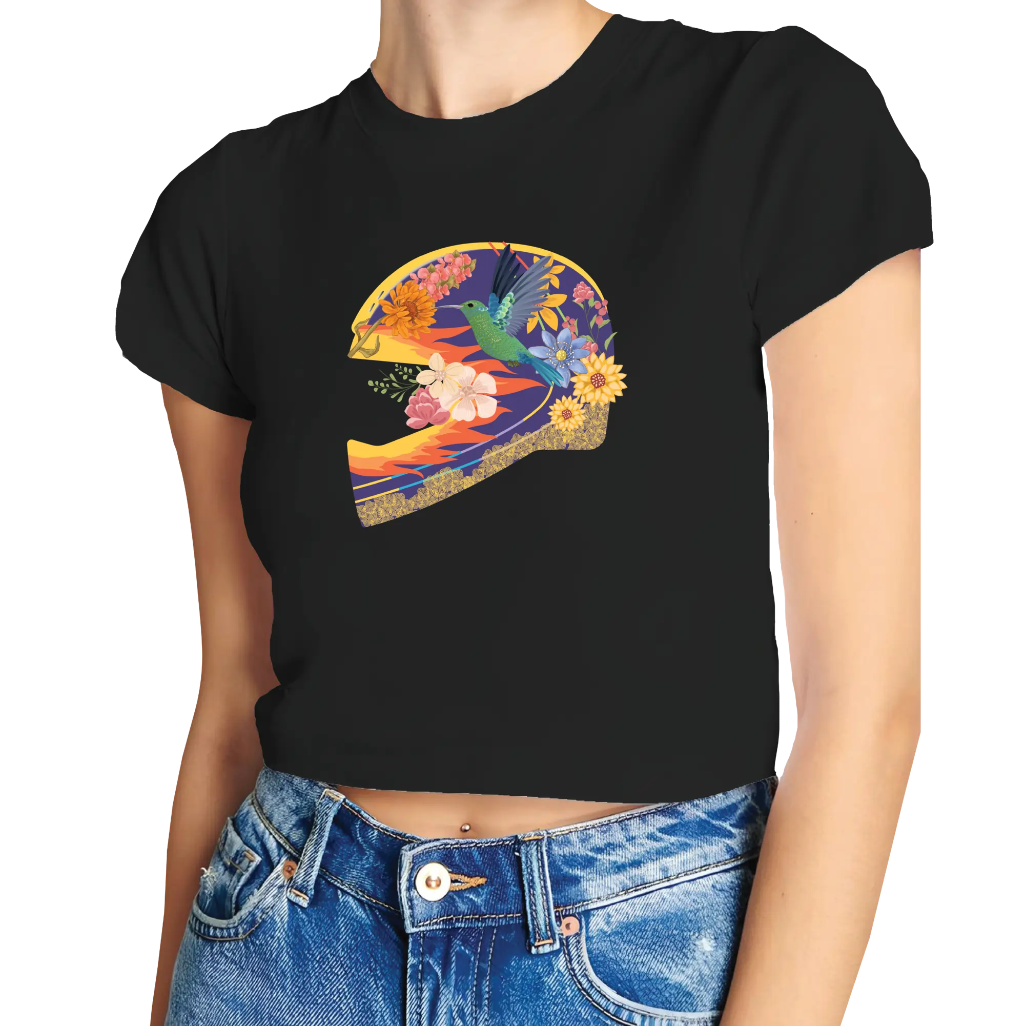 Flower Helmet Crop Top