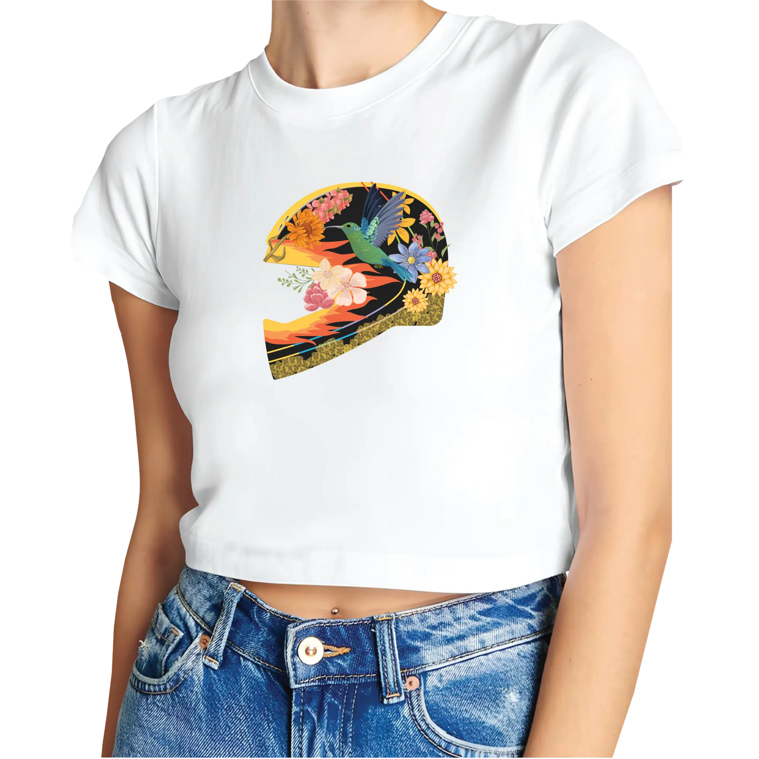 Flower Helmet Crop Top