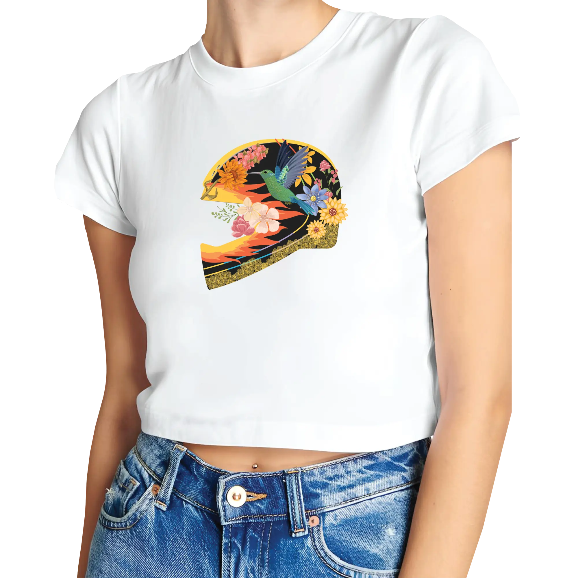 Flower Helmet Crop Top