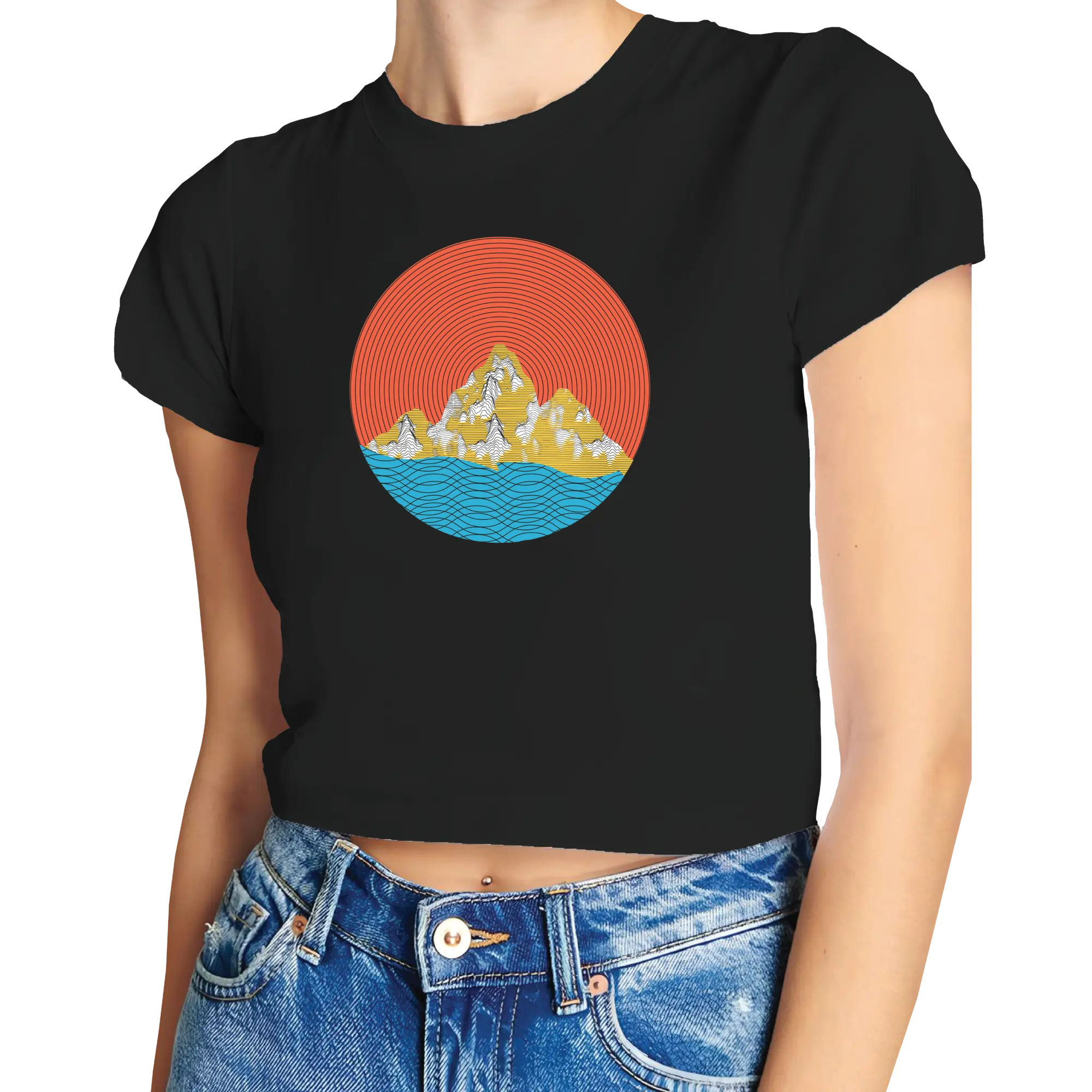 Pattern Mountains Crop Top