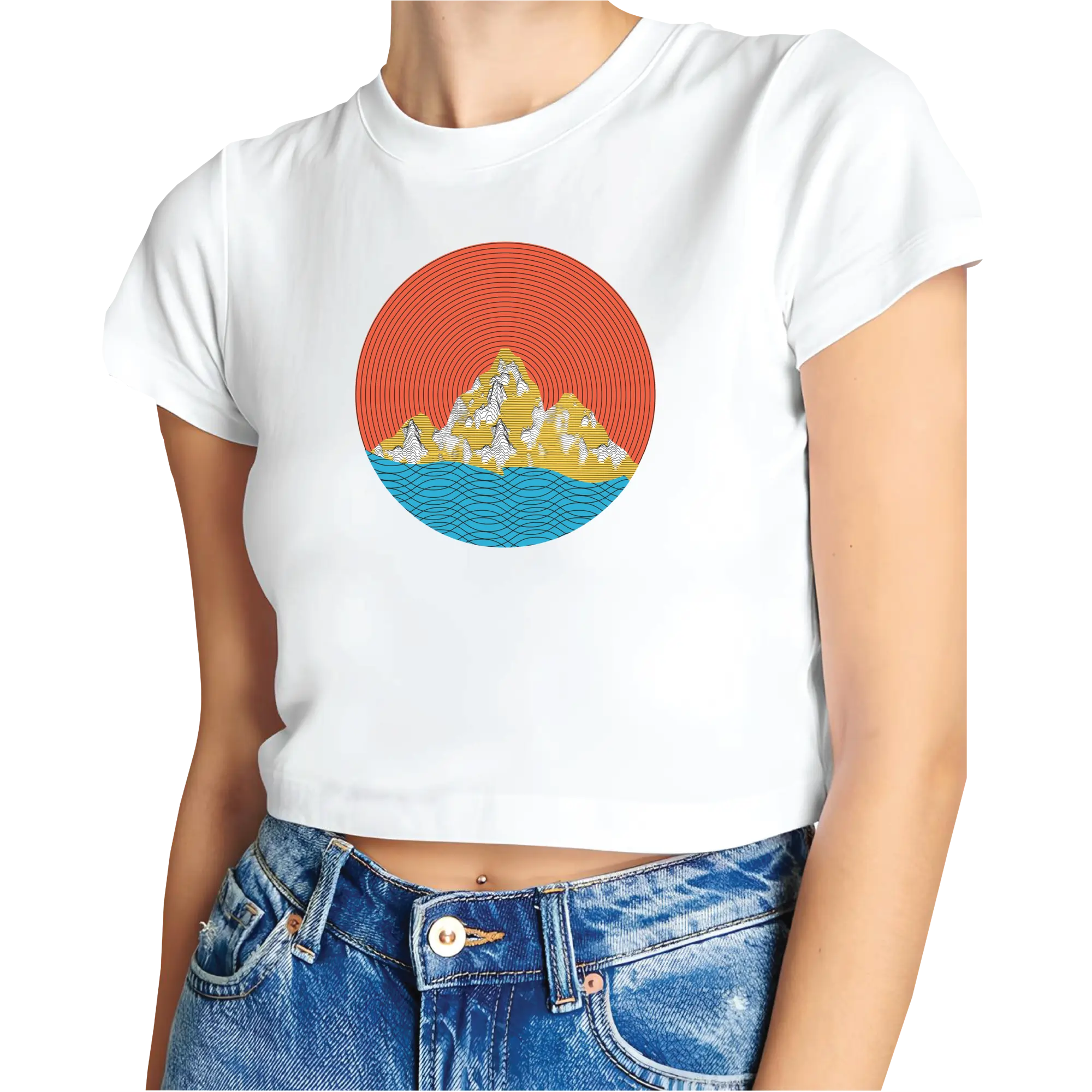 Pattern Mountains Crop Top