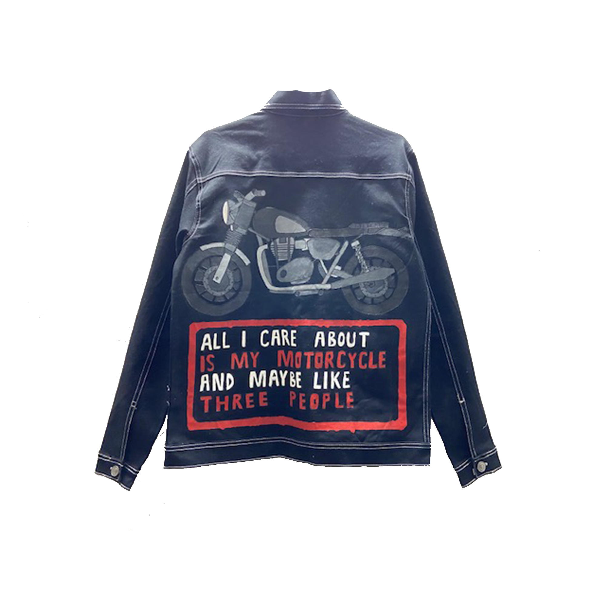 Hand Painted Jean Jacket - Black
