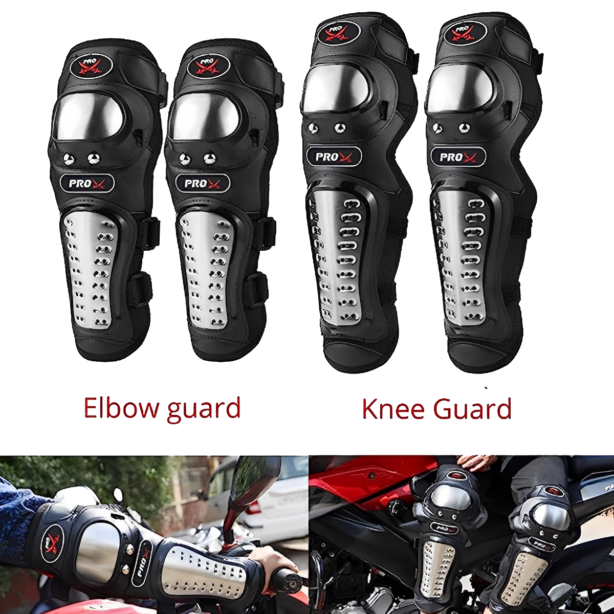Pro biker Pro-X Alloy Stainless Steel Knee Guard