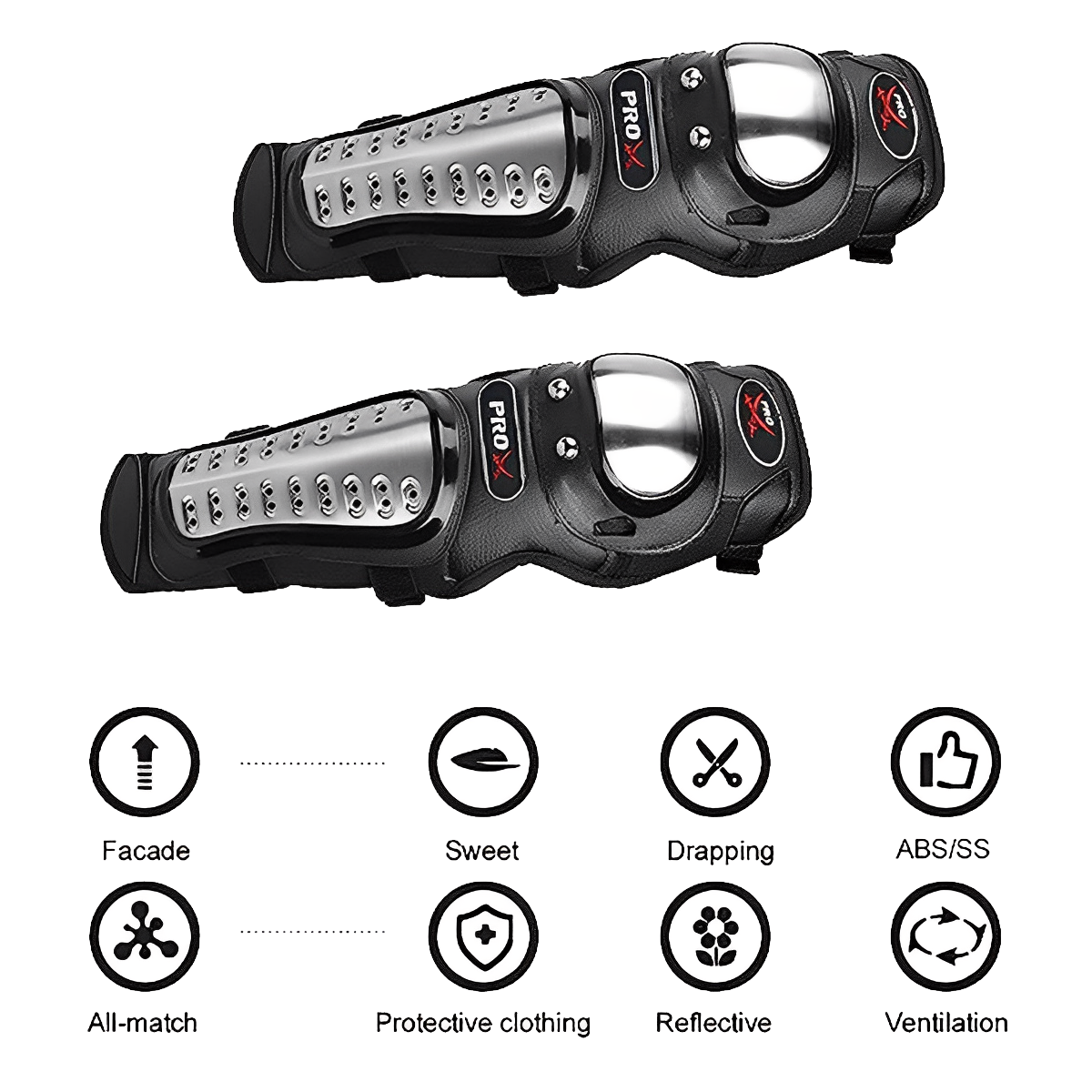 Pro biker Pro-X Alloy Stainless Steel Knee Guard