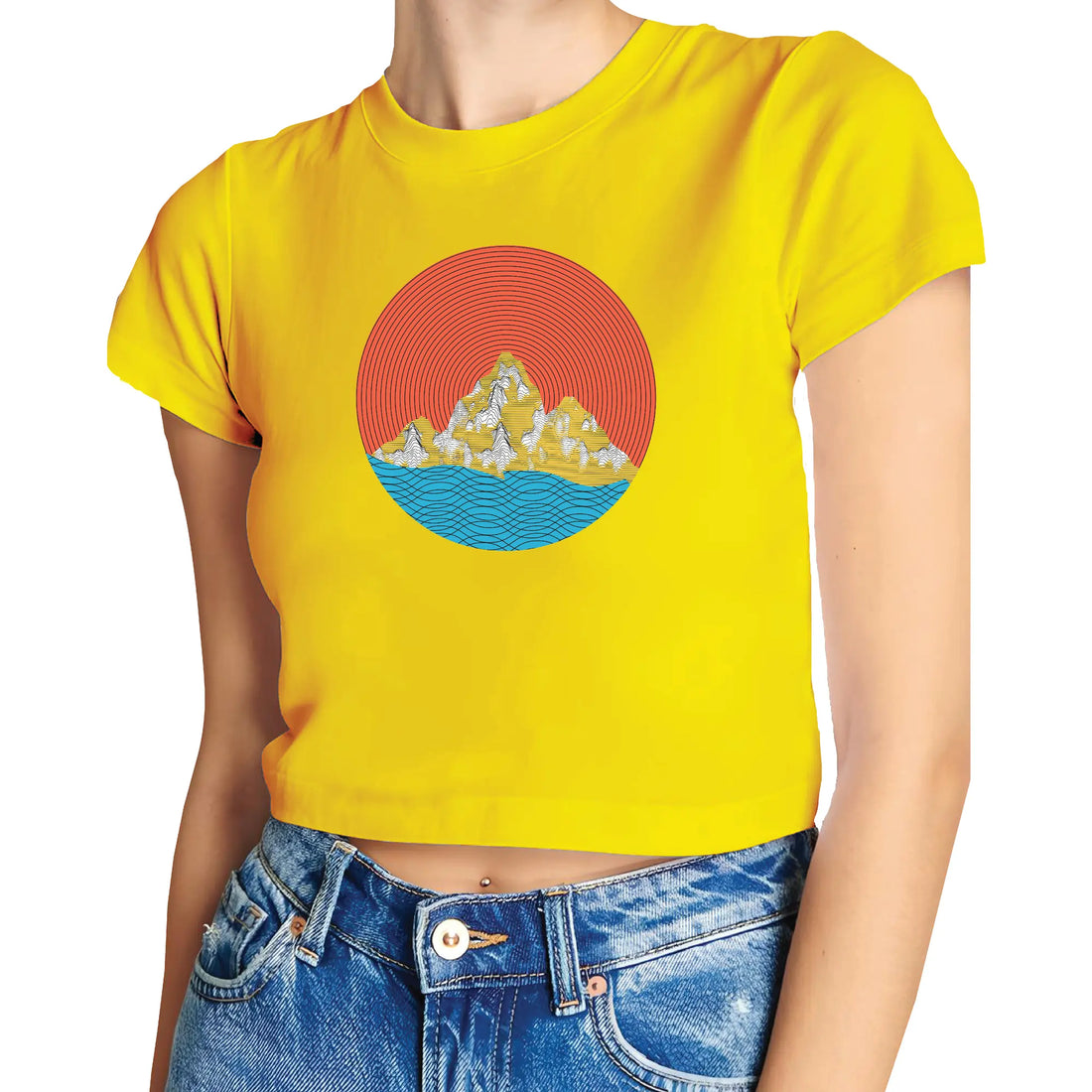 Pattern Mountains Crop Top