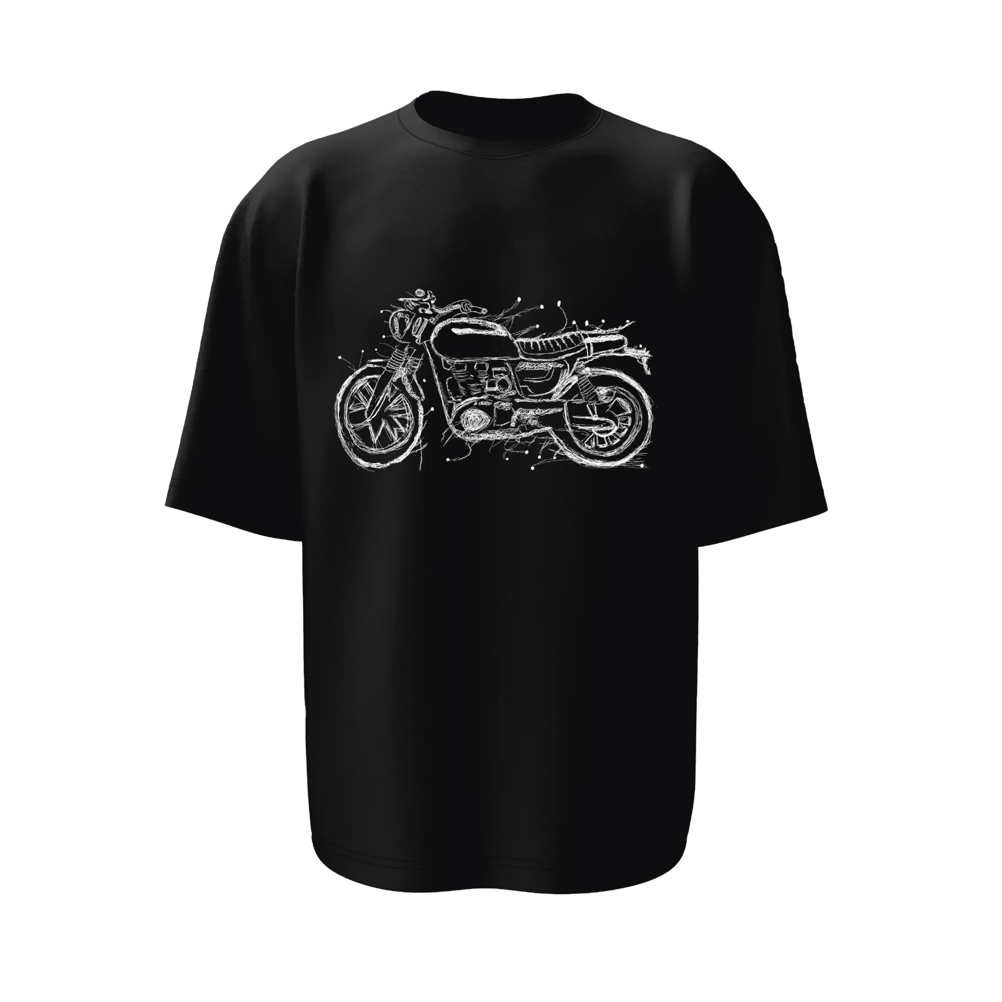 Scribbled Bike Oversized T-Shirt