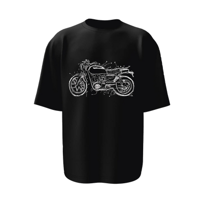 Scribbled Bike Oversized T-Shirt